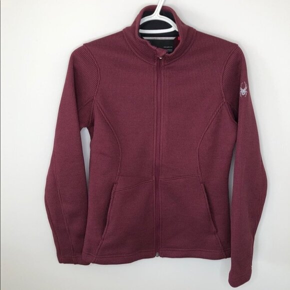 SPYDER Endure Maroon Full Zip Stryke Fleece Jacket Size  Small - Picture 1 of 8